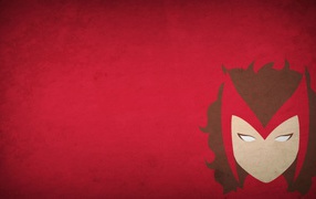 Алая ведьма, красный фон