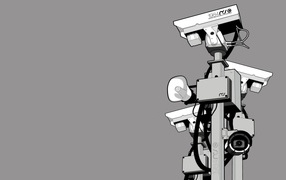Камеры слежения, серый фон
