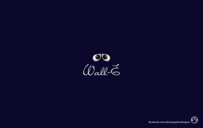 Подпись WALL·E, синий фон