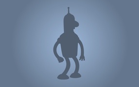 Силуэт Бендера, голубой фон