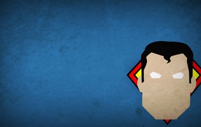 Силуэт Супермена, голубой фон