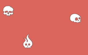 Черепа на розовом фоне