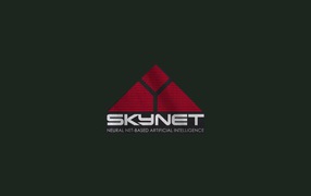 Символ Скайнет, зеленый фон