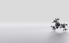 Черная модель химического элемента, серый фон