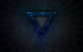 Синий треугольник на черном фоне