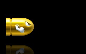 Пуля в полете, черный фон