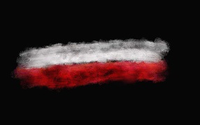 Цвета польского флага на черном фоне