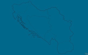 Контуры Югославии, голубой фон