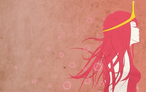 Девушка в короне, розовый фон