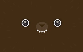 Мордочка медведя, коричневый фон