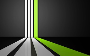 Перспектива из белых и зеленой линий