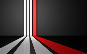 Перспектива из белых и красной линий