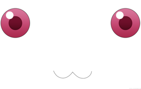 Белый фон, волшебный кот из аниме Девочка-волшебница Мадока