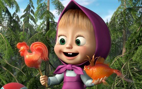 Леденец петушок для Маши, мультфильм Маша и медведь