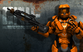 Оранжевый персонаж мультфильма Red vs. Blue