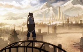 Девушка смотрит на город, мультфильм Легенда о Корре