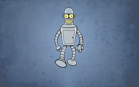 Робот Бендер, голубой фон