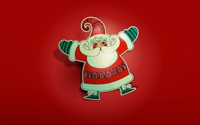 	   Santa Claus on red background