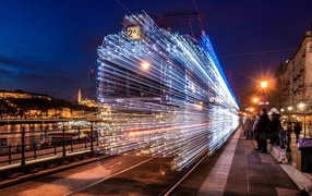 Трамвайная остановка в Будапеште, Венгрия