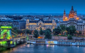 Красивый вечерний Будапешт, Венгрия