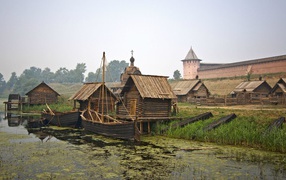Причал для лодок в Суздали, Россия