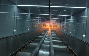 Escalator in a shopping center
