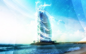 Дымка вокруг здания в Дубаи