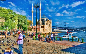 Набережная в Стамбуле, фото HDR