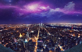 Starry sky over New York