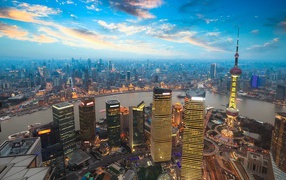 Красивый город Шанхай, Китай