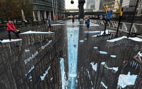 Самый большой 3D - рисунок в мире. Лондон