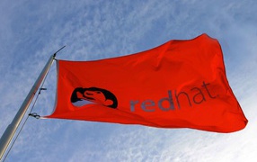 The flag of the operating system Red Hat