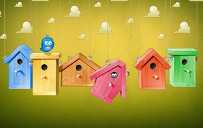 Яркие домики для птиц