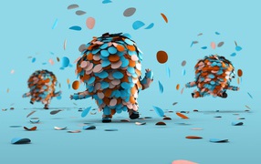 Создания из круглых стикеров