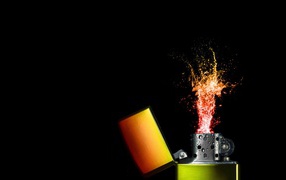 Фонтан искр из зажигалки