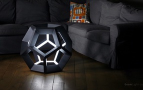 Футуристический светильник у дивана