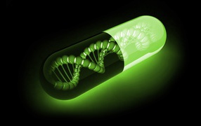 Зеленая ДНК, черный фон