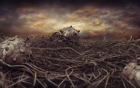 Переплетение проводов и механизмов