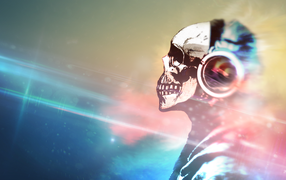 Череп слушает музыку