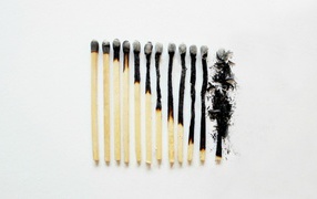 Стадии сгорания спички