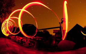 Спиральный рисунок светом