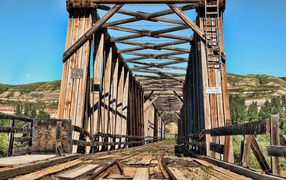 Wooden railway bridge