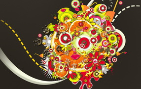 Абстрактный букет на черном фоне