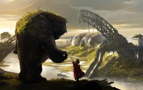 Девочка и большой монстр