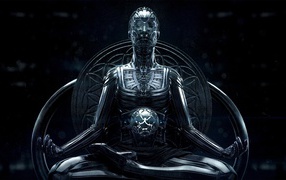 Робот в позе йога