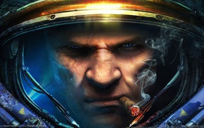 Космонавт с сигарой в зубах