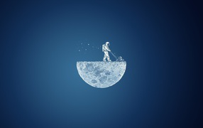 Астронавт с лунокосилкой