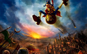 Барон Мюнхгаузен на ядре