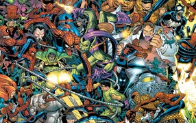 Сражение героев комиксов Марвел