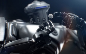 Одуванчик в руке робота